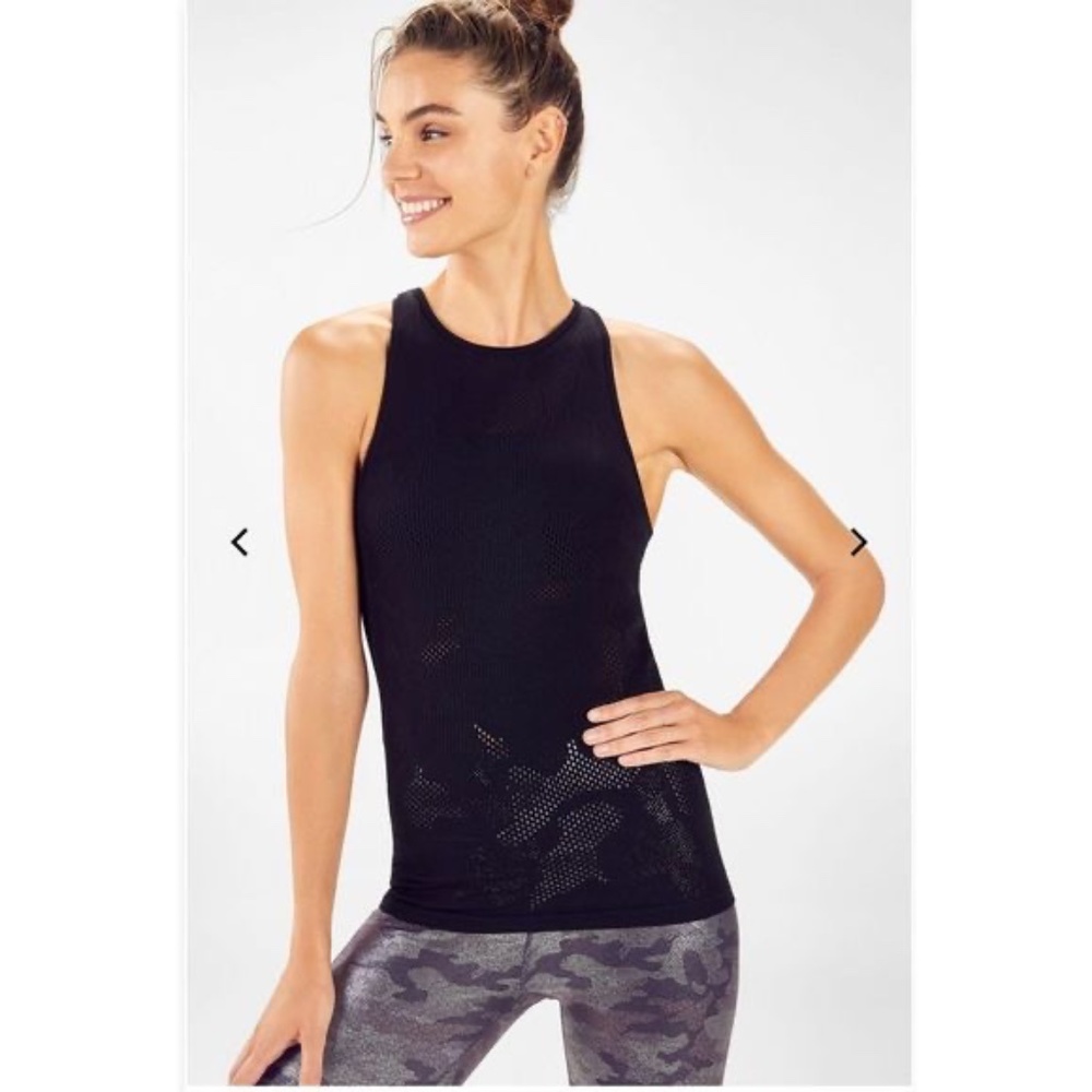 NWT Fabletics Black Clara SculpKnit Tank Size M